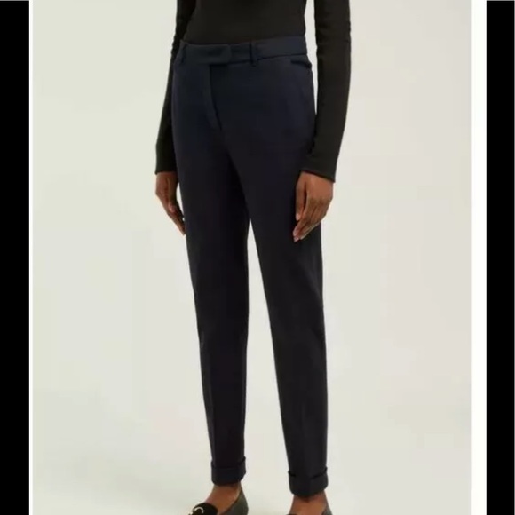 MaxMara Studio Pants Knitted Navy Sz 12 Tapered - Picture 3 of 8
